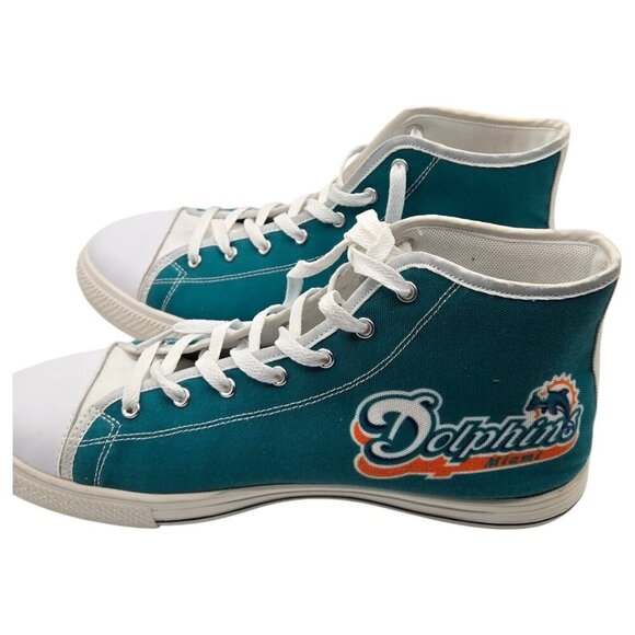 Miami Dolphins NFL Men's High Top Big Logo Canvas Shoes Size 11 Men's - Picture 10 of 11